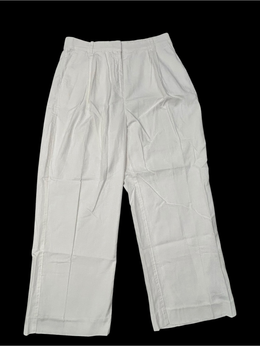 Abercrombie & Fitch Sloane Tailored Linen Blend White Wide-Leg Women’s Pants L